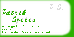 patrik szeles business card